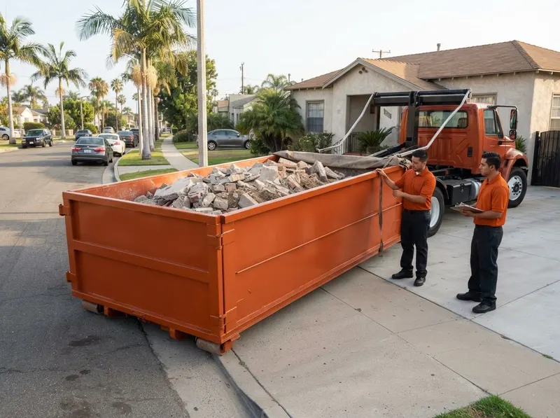 Heavy Debris Inert Lowboy Container in Long Beach, CA